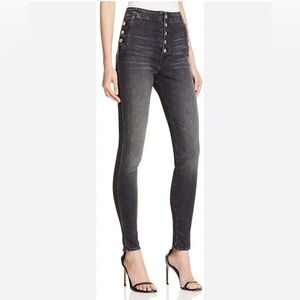 J Brand Natasha Skinny Button Jeans in Anthracite Grey Sz 31